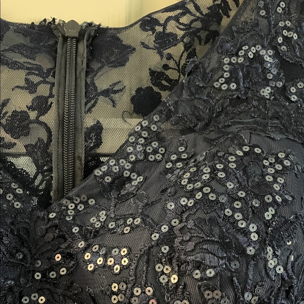 JJs House Midnight Blue Floral Lace Dress - Picture 4 of 15